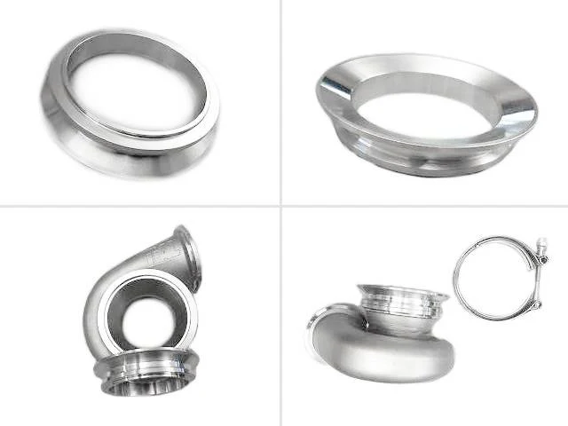90mm OD V-Band (Tial / 3" GTVB) to 4" Pipe - Machined Transition Piece (Stainless Steel)