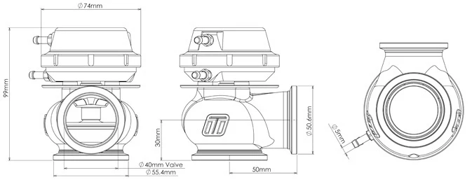 Gen4 CompGate40 7psi External Wastegate (Black) - Image 7