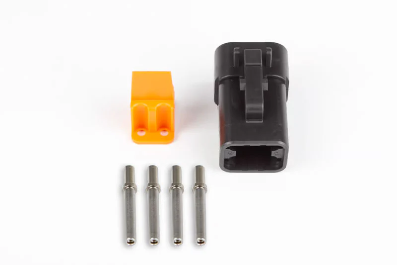 Haltech Plug and pins only - Male Deutsch DTP-06-4S - Black connector (25Amp) - Image 2