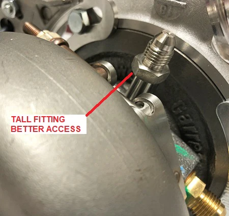 TALL RESTRICTOR -4 size .035" Oil inlet fitting for GT28 GTX28 GT30 GTX30 GT35R G25 G30 G35 - Image 4