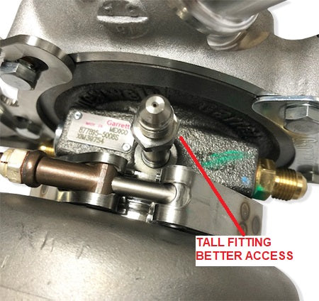 TALL RESTRICTOR -4 size .035" Oil inlet fitting for GT28 GTX28 GT30 GTX30 GT35R G25 G30 G35 - Image 5